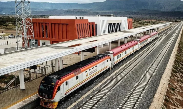 Standard Gauge Railway (SGR) Construction Site Project Kenya Standard Gauge Railway (SGR) built using Simba Cement standard - Mombasa - Nairobi, Kenya